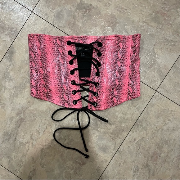 LETHAL LOVER CORSET TOP CURRENT MOOD SNAKESKIN RAVE - Picture 1 of 3